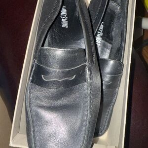 Mark Nason Dark Leather Slip-Ons